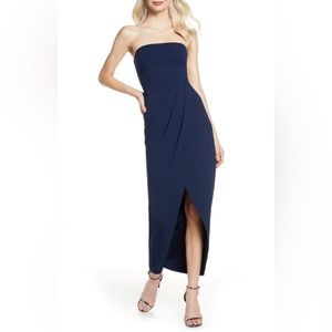 Navy (Ink) Angelique Strapless Tulip Gown
